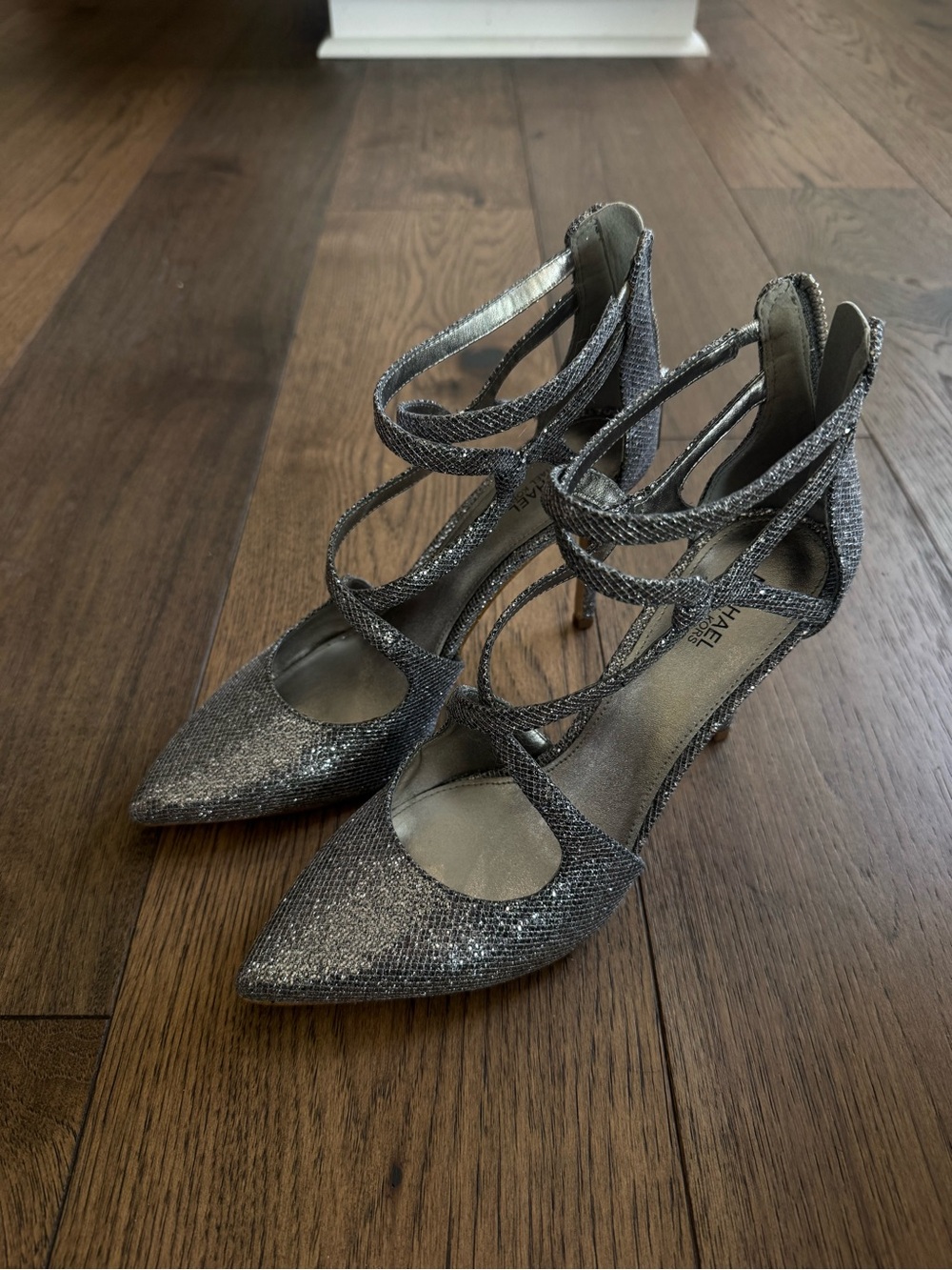 Michael Kors Strappy Silver Heels